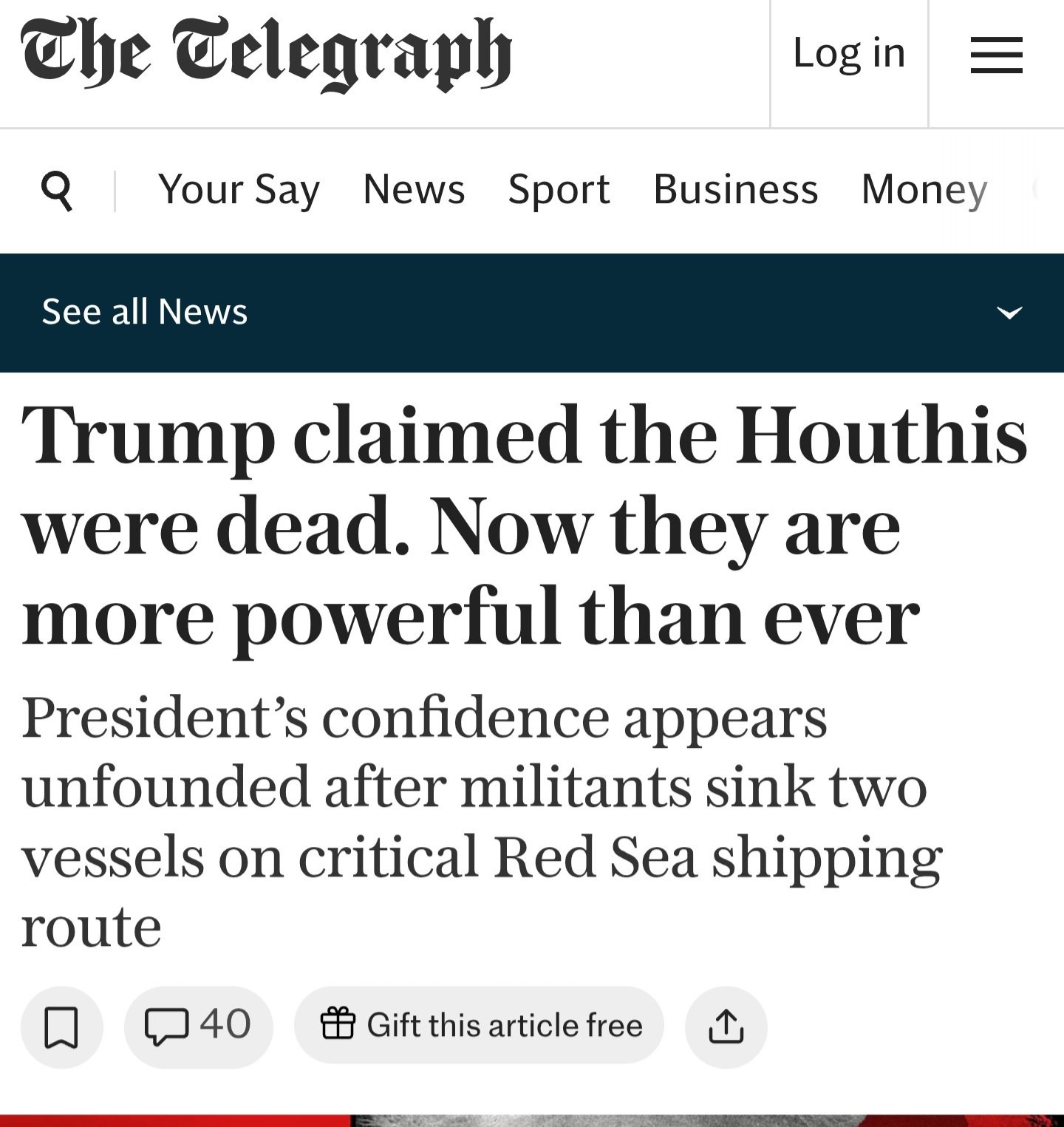 The Telegraph: Yemen's Naval Strikes Indicate Western Power's Impotence