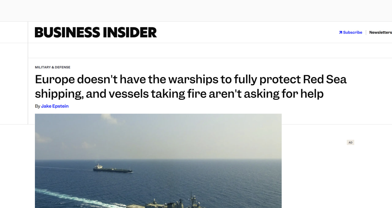 Business Insider: "No Protection for Cargo Ships Without Houthi Permission"