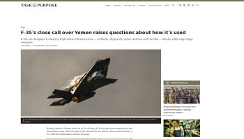 مسؤول أمريكي: "صاروخ يمني اقترب من F-35 بما يكفي ليتمكن الطيار من التهرب"