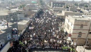 أبناء محافظة ذمار يحتشدون في 45 مسيرة نصرة للشعب الفلسطيني