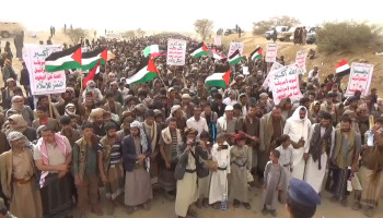 18 مسيرة حاشدة بمأرب نصرة لغزة وتنديداً بجرائم الإبادة والتجويع