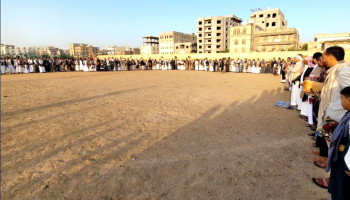 وقفات شعبية حاشدة بأمانة العاصمة نصرة للشعب الفلسطيني