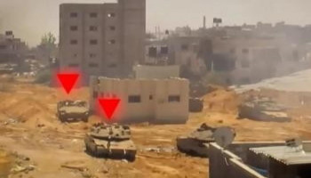 كتائب القسام تستهدف دبابة صهيونية غربي خانيونس