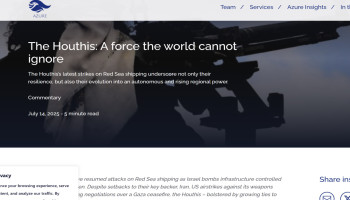 شركة "Azure Strategy" الأمنية: أنصار الله تحولت إلى "ثقب أسود" يبتلع الحسابات الغربية