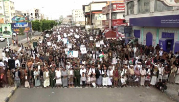 محافظة البيضاء تشهد مسيرات حاشدة تأكيداً على استمرار نصرة غزة