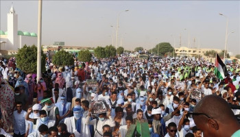 مظاهرة حاشدة في موريتانيا تنديدا بالحصار والتجويع في غزة