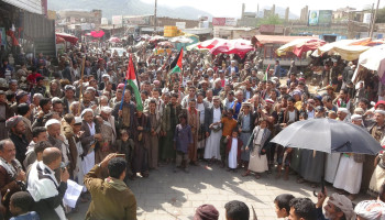 مسيرات جماهيرية حاشدة بمحافظة صنعاء تنديداً بجرائم الإبادة في غزة