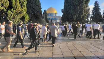 عشرات المستوطنين يقتحمون باحات المسجد الأقصى