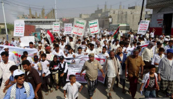 مديريات القناوص والمغلاف واللحية بالحديدة تشهد مسيرات طلابية نصرة لغزة