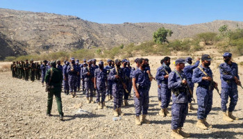 مسير ومناورة لمنتسبي القطاع الأمني في مديرية كُشر بحجة