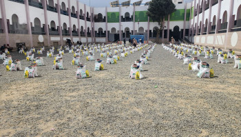 تدّشين مشروع توزيع سلال غذائية رمضانية لستة آلاف أسرة محتاجة بالمحويت