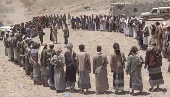 زيارة وقافلة من مشايخ ووجهاء مديرية رحبة للمرابطين في جبهة حريب
