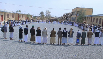 جامعة صعدة تشهد وقفات مؤيدة لحظر الملاحة البحرية على العدو السعودي