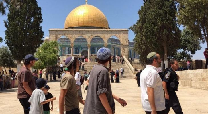 قطعان الصهاينة يُدنسون باحات المسجد الأقصى المبارك